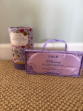 CALA Relaxing Lavender Sleep Mask + Lavender Fields Shower Steamers